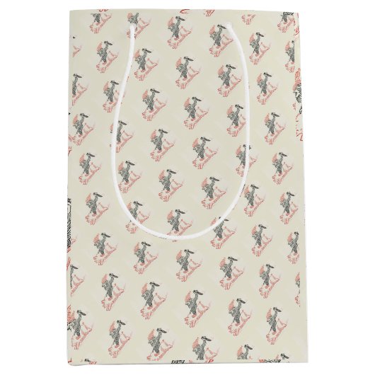 Funny Kerstgnome Medium Cadeauzakje (Voorkant)