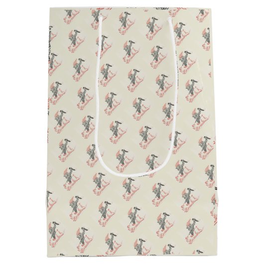 Funny Kerstgnome Medium Cadeauzakje (Achterkant)