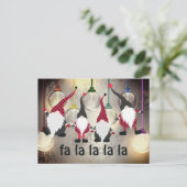 Funny Kerstgnomen en Lights fa la la la la la la l Feestdagenkaart (Staand voorkant)