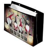 Funny Kerstgnomen en Lights fa la la la la la la l Groot Cadeauzakje (Voorkant Gekanteld)