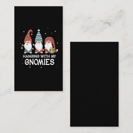 Funny Kerstgnomies Santa Claus Gnome Garden Visitekaartje (Voorkant / Achterkant)