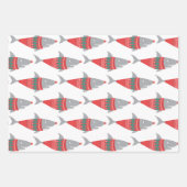 Funny Kersthaai Inpakpapier Vel (Voorkant)