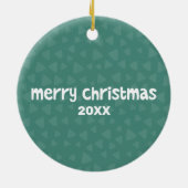 Funny Kersthaai Keramisch Ornament (Achterkant)