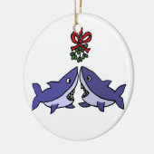 Funny Kersthaai Mistletoe Love Keramisch Ornament (Links)