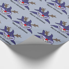 Funny Kersthaaienrendiertje Cadeaupapier