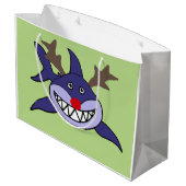 Funny Kersthaaienrendiertje Groot Cadeauzakje (Achterkant Gekanteld)