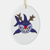 Funny Kersthaaienrendiertje Keramisch Ornament (Rechts)