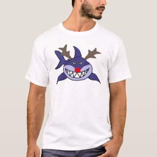 Funny Kersthaaienrendiertje T-shirt