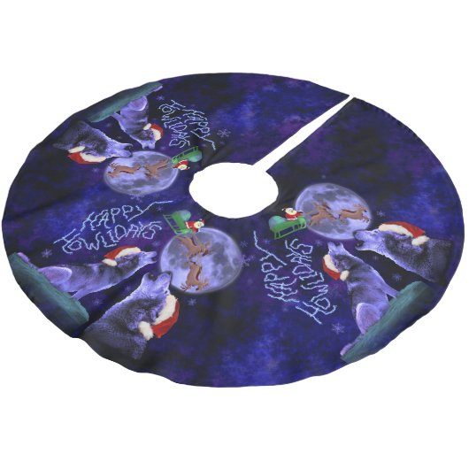 Funny KerstHappy Howlidays Wolf Pun Kitschy Kerstboom Rok (Gekanteld)