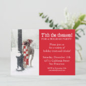 Funny Kersthond Licks Pole nodigt uit Kaart (Staand voorkant)