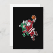 Funny Kersthonkbalspeler Santa Claus Dunk Kaart (Voorkant / Achterkant)