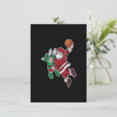 Funny Kersthonkbalspeler Santa Claus Dunk Kaart (Staand voorkant)
