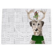 Funny KerstIrish Wolfhound Hondenliefhebber Groot Cadeauzakje (Voorkant)