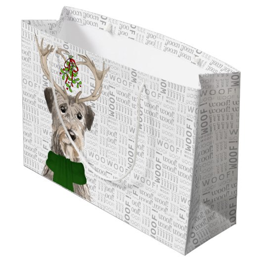 Funny KerstIrish Wolfhound Hondenliefhebber Groot Cadeauzakje (Achterkant Gekanteld)