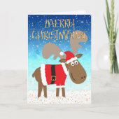 Funny kerstKaart - Merry Christmoose Feestdagen Kaart (Voorkant)