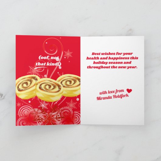 Funny Kerstkaneelbakkerij Holiday Feestdagen Kaart (Binnen)