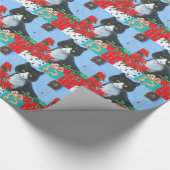 Funny Kerstkat Black Tuxedo Cuckoo Clock Cadeaupapier (Hoek)