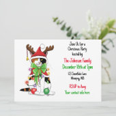 Funny Kerstkat Kaart (Staand voorkant)