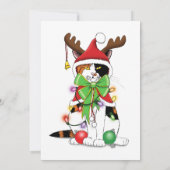 Funny Kerstkat Kaart (Achterkant)