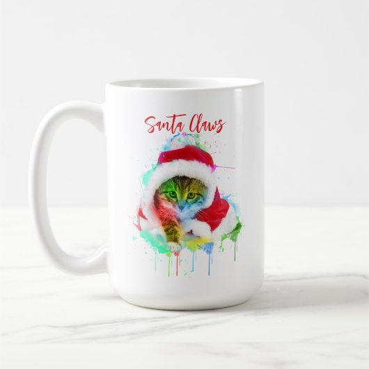 Funny Kerstkat Koffiemok (Links)