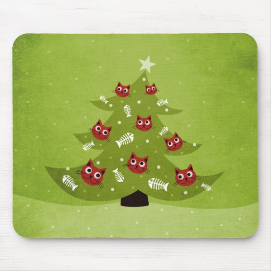 Funny Kerstkat Lover Muismat (Voorkant)