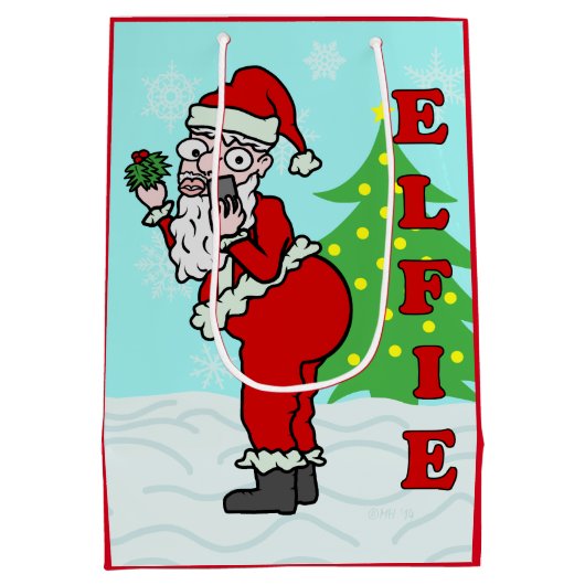 Funny kerstkerstkerstkerstkerstkerstkerstkerstkers medium cadeauzakje (Achterkant)