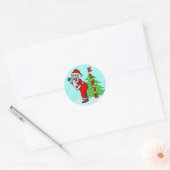 Funny kerstkerstkerstkerstkerstkerstkerstkerstkers ronde sticker (Envelop)