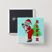 Funny kerstkerstkerstkerstkerstkerstkerstkerstkers vierkante button 5,1 cm (Voorkant /achterkant)