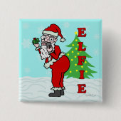 Funny kerstkerstkerstkerstkerstkerstkerstkerstkers vierkante button 5,1 cm (Voorkant)