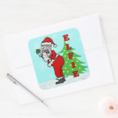 Funny kerstkerstkerstkerstkerstkerstkerstkerstkers vierkante sticker (Envelop)