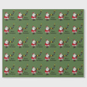 Funny Kerstkerstkerstkerstkerstman die Trumpet spe Cadeaupapier (Vlak)