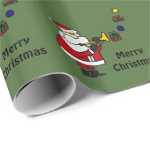 Funny Kerstkerstkerstkerstkerstman die Trumpet spe Cadeaupapier (Rol Hoek)