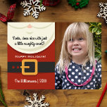 Funny Kerstkerstkerstkerstkerstman Naughty & Mooie Feestdagenkaart<br><div class="desc">Ben je dit jaar stout of aardig geweest? Mooi met een beetje ondeugend is oké!!! Dit kaartontwerp is voorzien van een kerstmanpak,  de woorden "Is leuk met slechts een beetje ondeugend tellen?",  uw foto en aangepaste tekst. Grappig en schattig,  het is zeker om feestvreugde te verspreiden.</div>