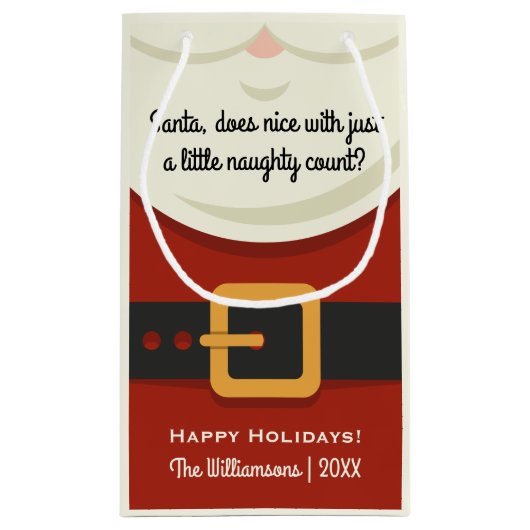 Funny Kerstkerstkerstkerstkerstman Suit Naughty of Klein Cadeauzakje (Achterkant)