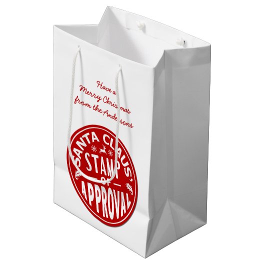 Funny Kerstkerstkerstkerstman — Aangepaste partij Medium Cadeauzakje (Voorkant Gekanteld)