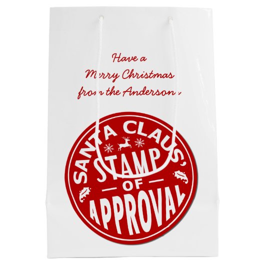 Funny Kerstkerstkerstkerstman — Aangepaste partij Medium Cadeauzakje (Achterkant)