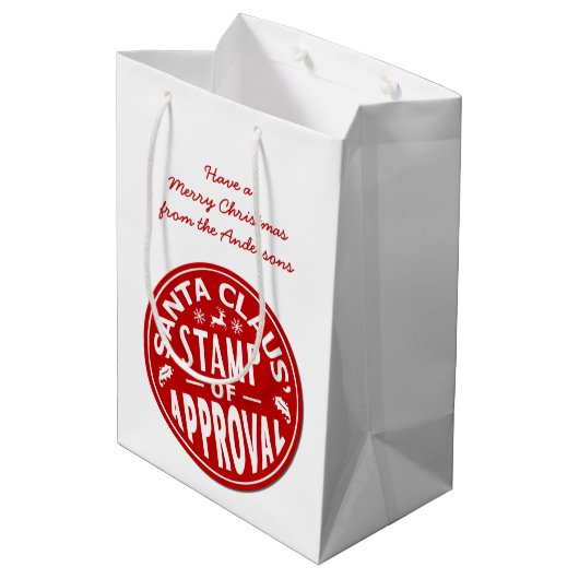 Funny Kerstkerstkerstkerstman — Aangepaste partij Medium Cadeauzakje (Achterkant Gekanteld)