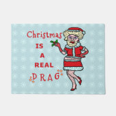 Funny Kerstkerstkerstkerstman Drag Bah Humbug Part Deurmat (Voorkant)