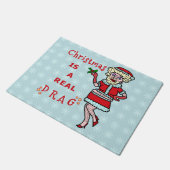 Funny Kerstkerstkerstkerstman Drag Bah Humbug Part Deurmat (Schuin)