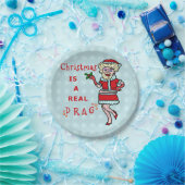 Funny Kerstkerstkerstkerstman Drag Bah Humbug Part Papieren Bordje (Feest)