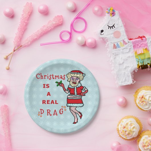 Funny Kerstkerstkerstkerstman Drag Bah Humbug Part Papieren Bordje (Feest)