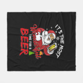 Funny Kerstkerstkerstkerstman Drink Beer Wonderfu Fleece Deken (Voorkant (Horizontaal))