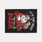 Funny Kerstkerstkerstkerstman Drink Beer Wonderfu Fleece Deken (Voorkant (Horizontaal))