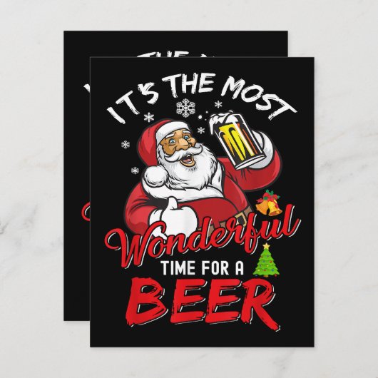 Funny Kerstkerstkerstkerstman Drink Beer Wonderfu Informatiekaartje (Voorkant / Achterkant)