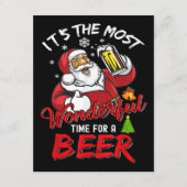 Funny Kerstkerstkerstkerstman Drink Beer Wonderfu Informatiekaartje (Voorkant)