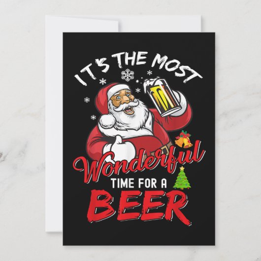Funny Kerstkerstkerstkerstman Drink Beer Wonderfu Kaart (Voorkant)