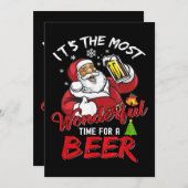 Funny Kerstkerstkerstkerstman Drink Beer Wonderfu Kaart (Voorkant / Achterkant)