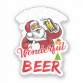 Funny Kerstkerstkerstkerstman Drink Beer Wonderfu Sticker (Voorkant)