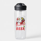 Funny Kerstkerstkerstkerstman Drink Beer Wonderfu Waterfles (Voorkant)