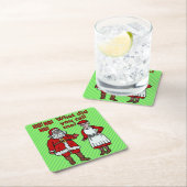 Funny Kerstkerstkerstkerstman en mevrouw Holiday P Kartonnen Onderzetters (Insitu)